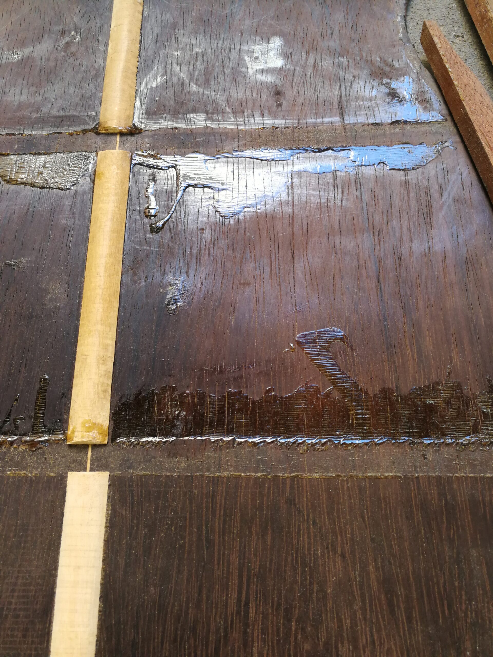 Brazilian rosewood back of the Marcelo Barbero flamenco guitar